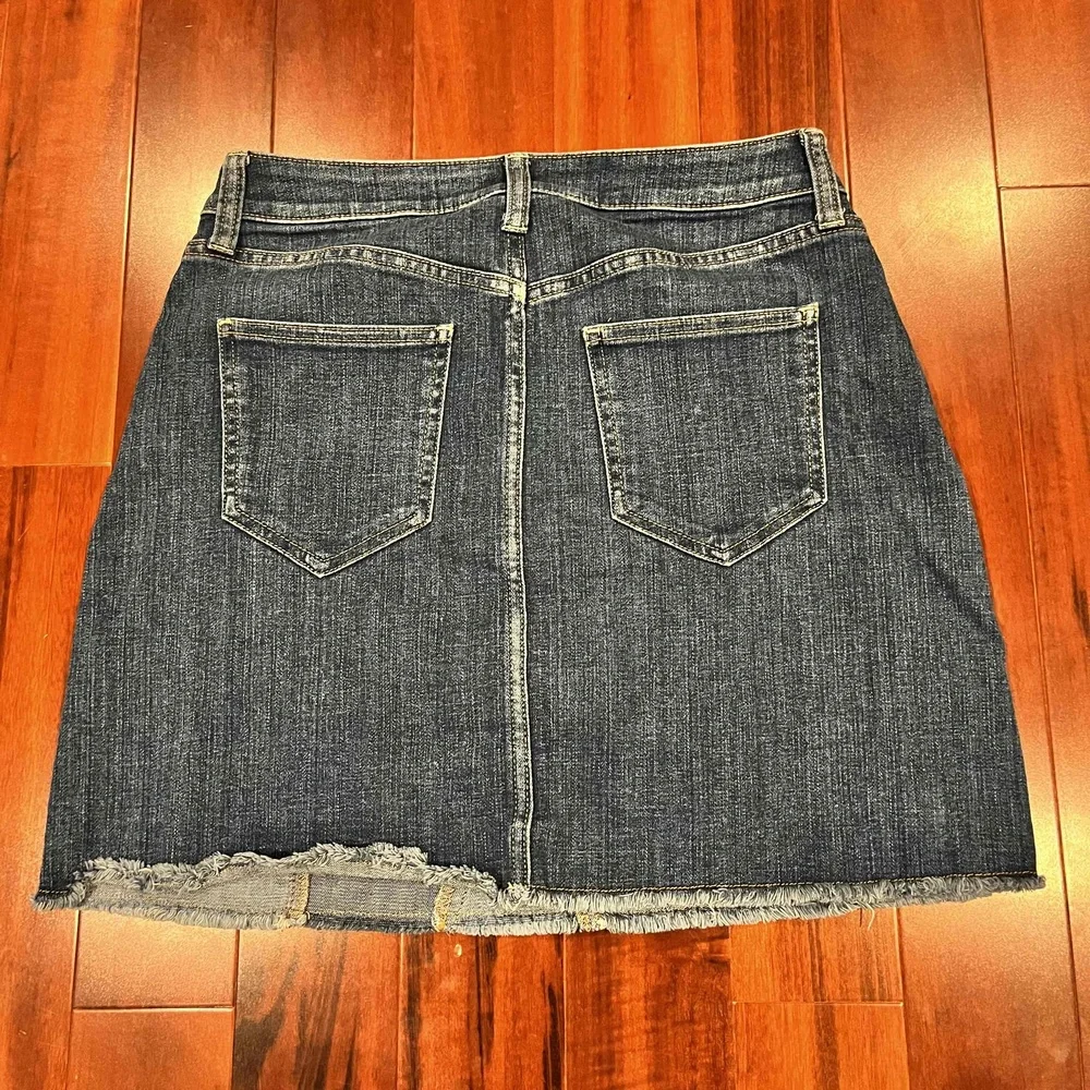 Vintage Y2K Arizona Jean Blue Denim Mini Skirt Patchwork Raw Hem Juniors Size 11